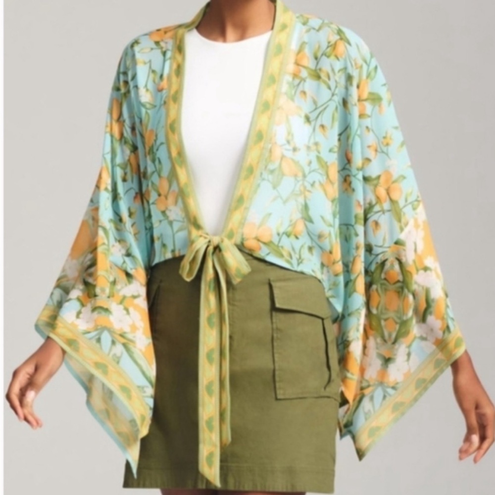Anthropologie Pilcro short kimono sheer top